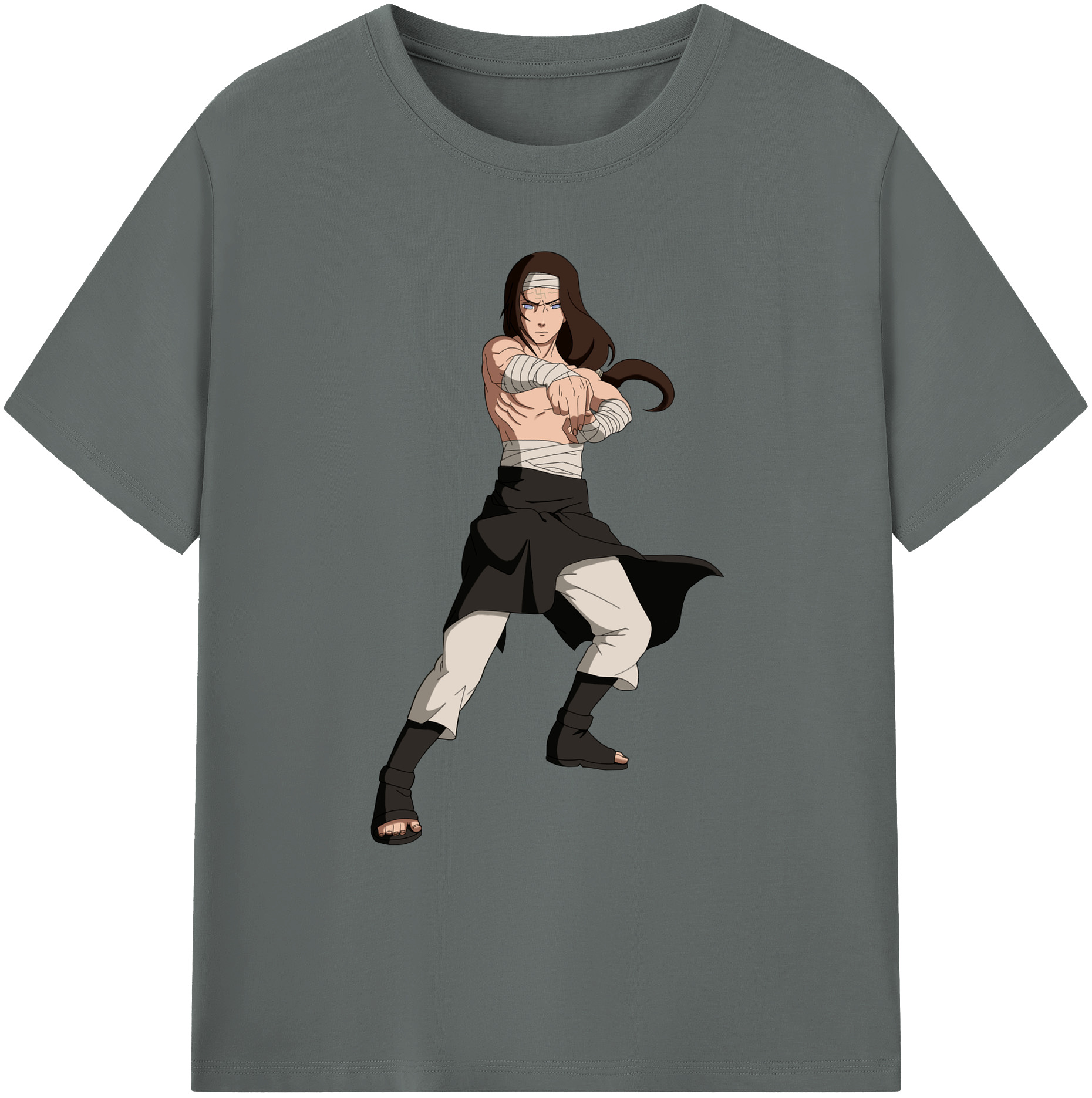 （画像用） NARUTO -ナルト- 日向ネジ Hyūga Neji 綿100％ メンズ半袖Tシャツ｜肌触りやわらか＆通気性